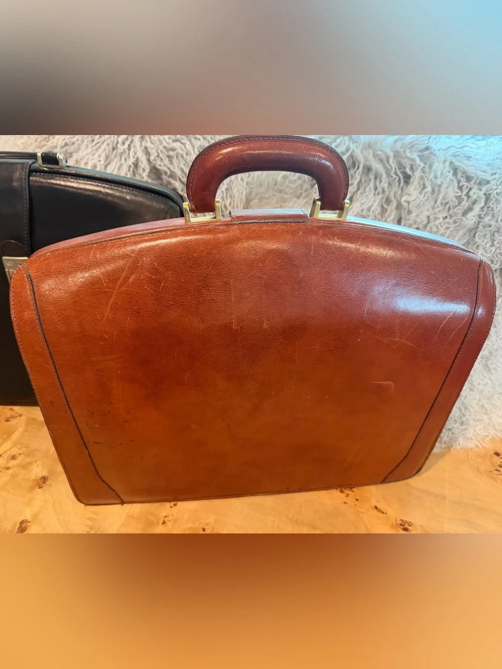 Bosca Leather Briefcase - Brown Classic Men’s Work Bag